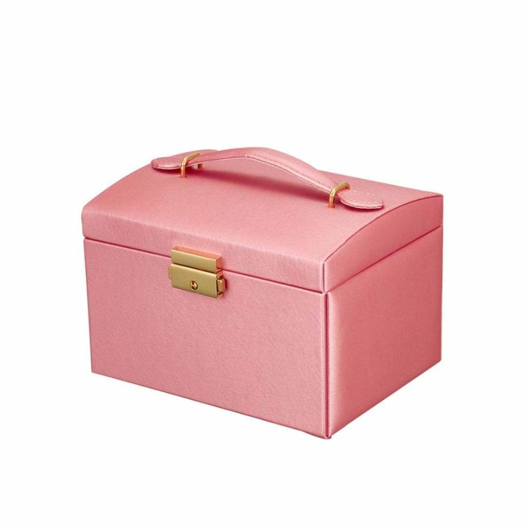【色: Pink】アクセサリーケース ジュエリーボックス 大容量 ジュエリーボッ