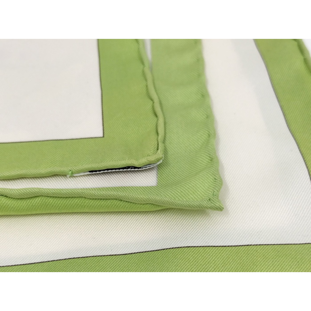 HERMES - HERMES カレ90 SERENITE 竹 スカーフ シルク ホワイト HERMES - HERMES カレ90 SERENITE 竹 スカーフ シルク ホワイト