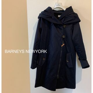 BARNEYS NEWYORK 2way ロングコート ノーカラー 裏地シルク混