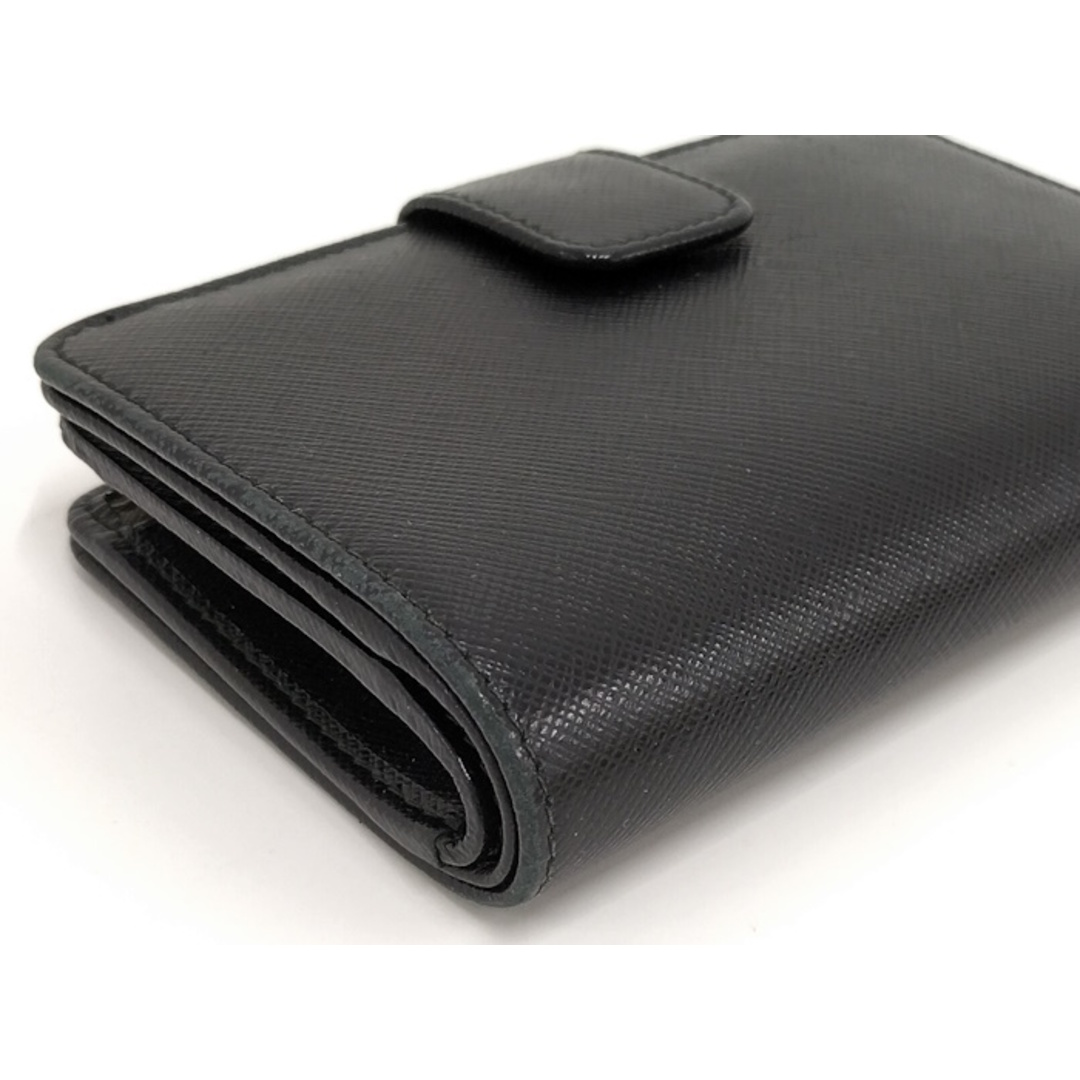 PRADA(プラダ)のPRADA 二つ折り財布 L字ファスナー サフィアーノレザー ブラック レディースのファッション小物(財布)の商品写真