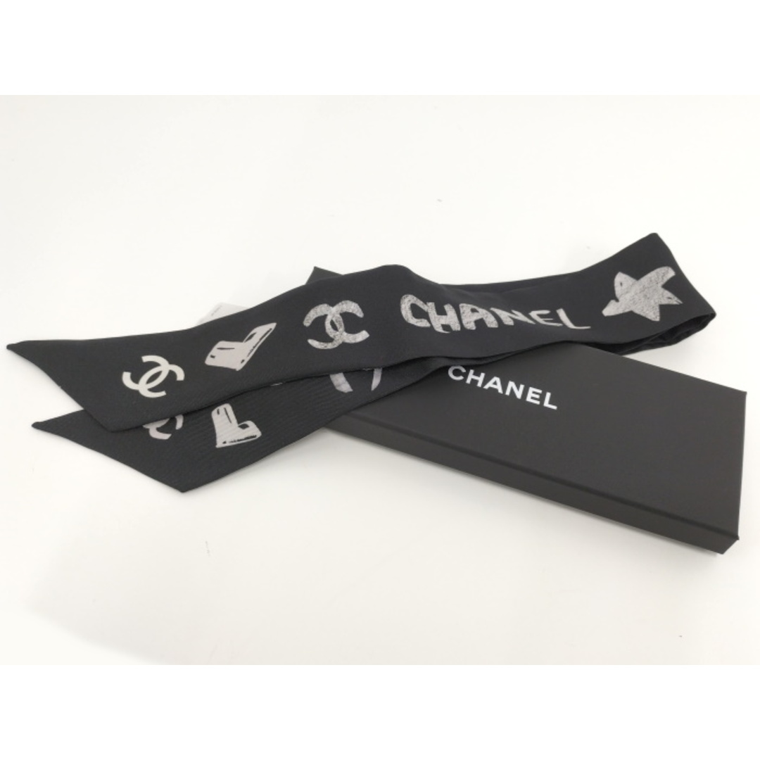 CHANEL - CHANEL スカーフ リボン シルク ブラックの通販 by CHANEL - CHANEL スカーフ リボン シルク ブラックの通販 by