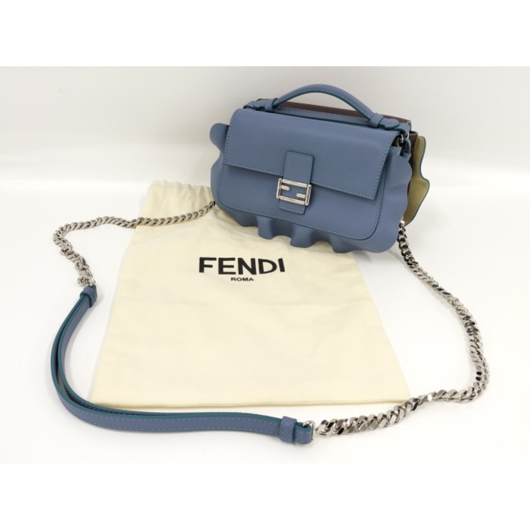 FENDI - FENDI ダブルマイクロバケット チェーンショルダー FENDI - FENDI ダブルマイクロバケット チェーンショルダー