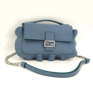 フェンディ(FENDI)のFENDI ダブルマイクロバケット チェーンショルダーバッグ レザー(ショルダーバッグ)