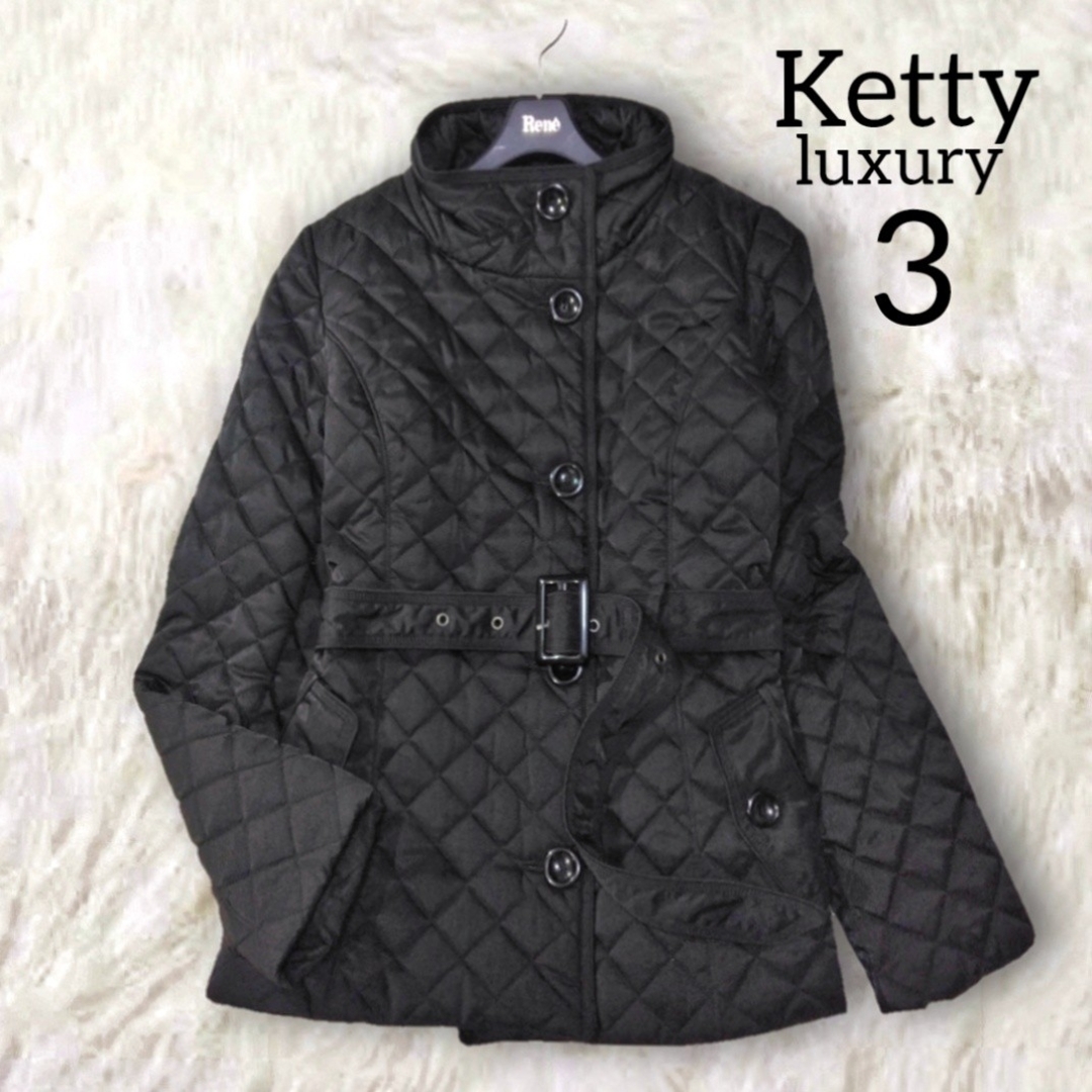ケティ ✿ キルティング ジャケット コート アウター 3 L ブラック ベルト