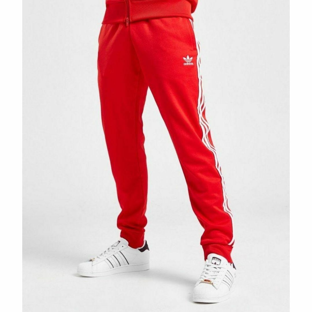 新品 M adidas originals トラックパンツ 赤