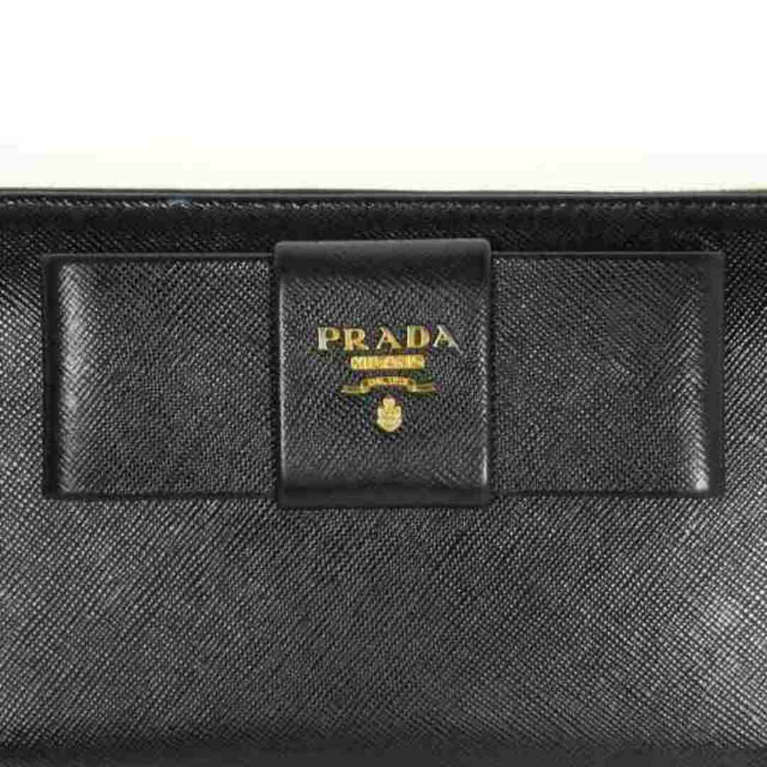 プラダ PRADA サフィアーノフィオッコ リボン 長財布 ウォレット 黒 6