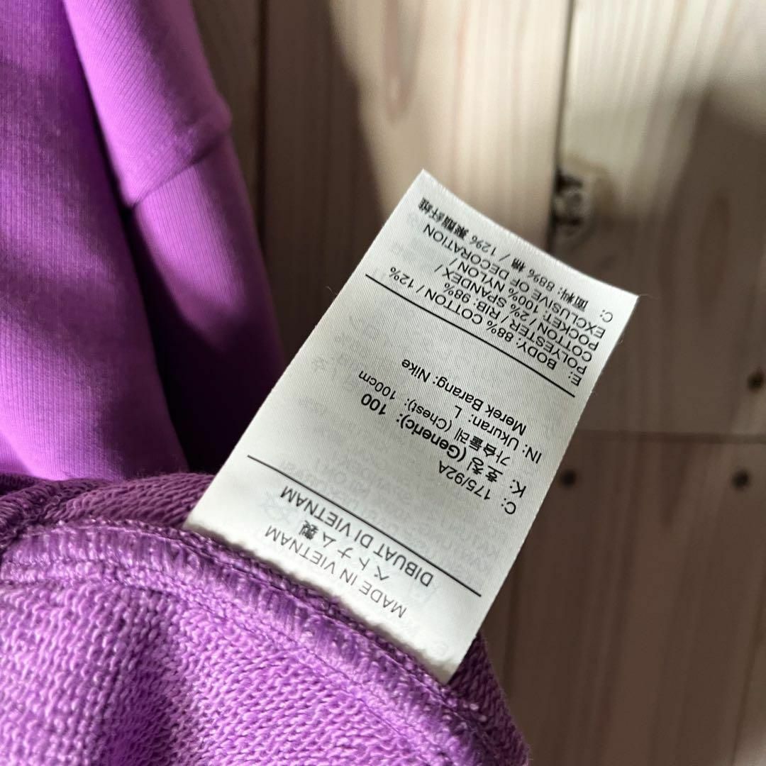 【新品 レアデザイン L】ナイキ NIKE 刺繍 スリーブロゴ スウェット 紫
