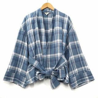 アザー(other)のM_ エムアンダーバー CHECK WRAP 羽織 ジャケット F ブルー(その他)