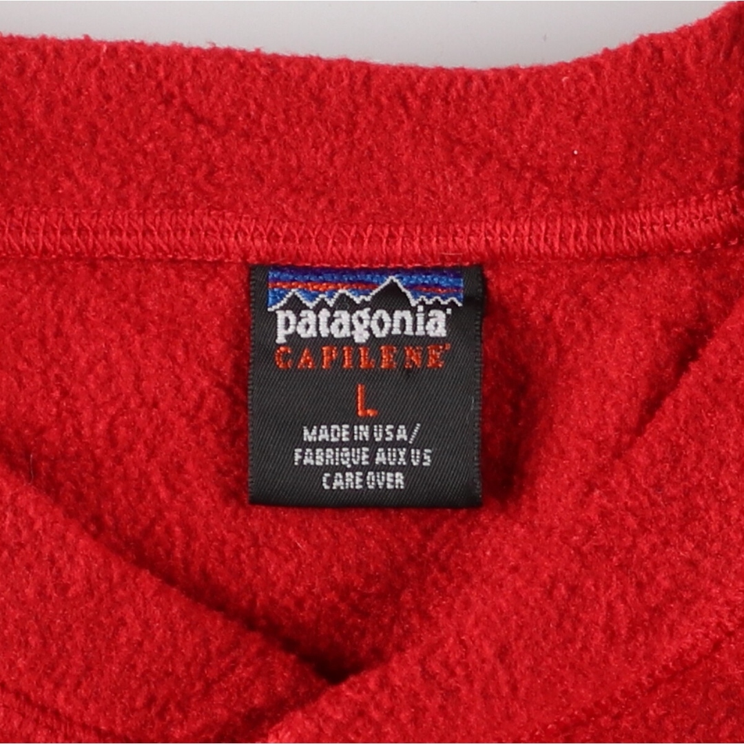 【USA製】Patagonia キャプリーン ハーフジップフリース 刺繍ロゴ 赤