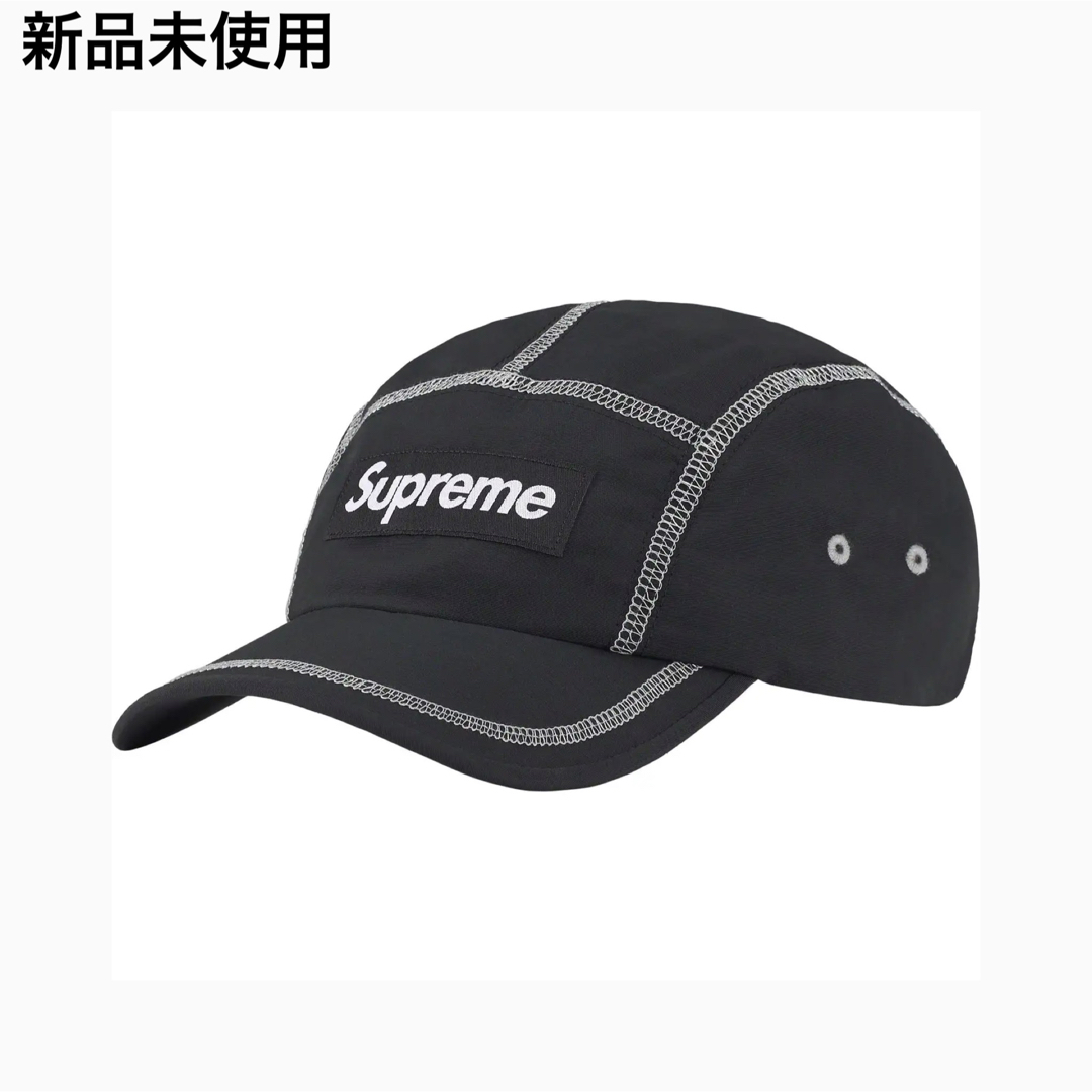 BLACKブラック黒値下げ不可新品 Supreme Reflective Stitch Camp Cap