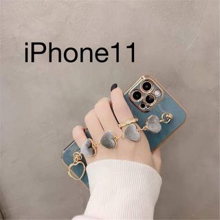 iPhone 11 ソフト ケース グレー TPU 柔らかい 韓国 グリーン(iPhoneケース)