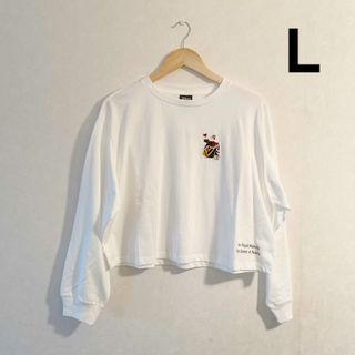 ジーユー(GU)のGU×ディズニー レディース ロングスリーブTヴィランズ ハートの女王 Lサイズ(Tシャツ(長袖/七分))