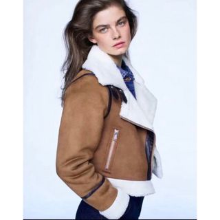 【羊革】ZARA  ベルト付き  ダブルライダース  ラムレザー 本革 xs