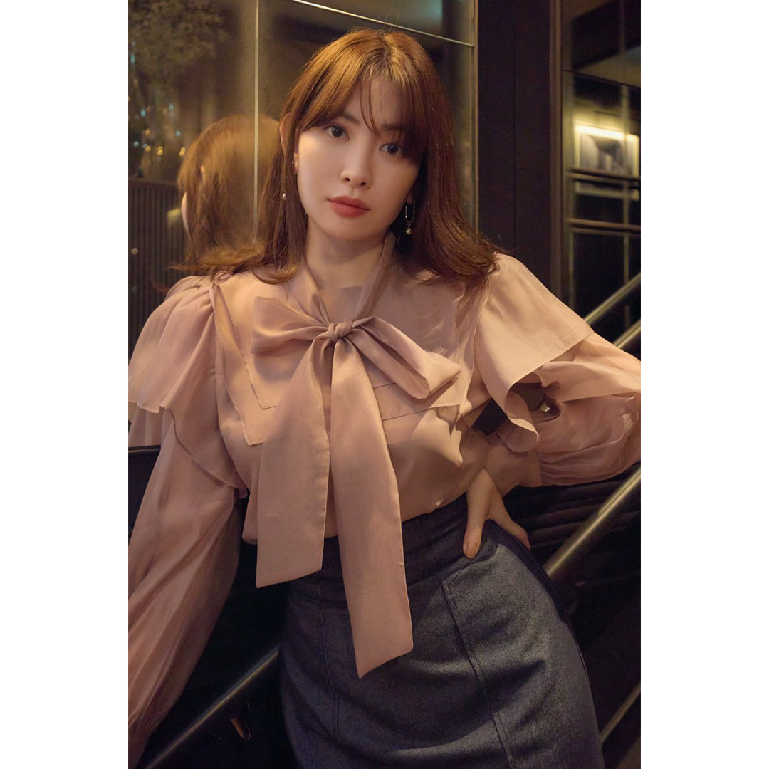 herlipto Bow-tie Organdy Blouse