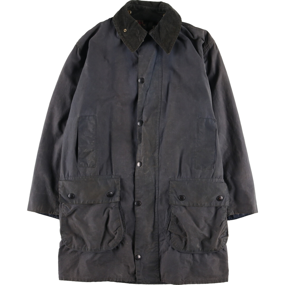 80年代 バブアー Barbour BORDER ボーダー 旧3ワラント ワックスコットン オイルドジャケット 英国製 C36 メンズS ヴィンテージ /eaa378767