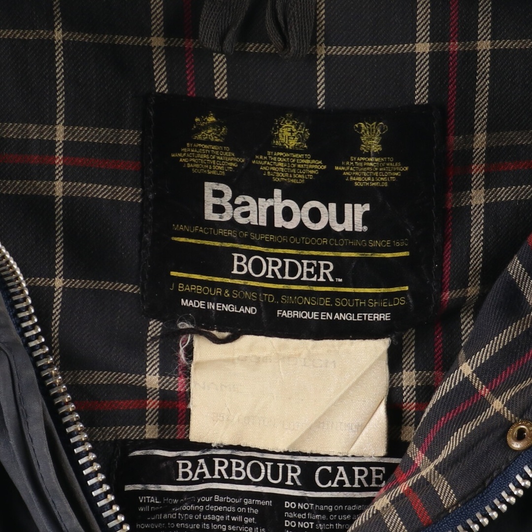 80年代 バブアー Barbour BORDER ボーダー 旧3ワラント ワックスコットン オイルドジャケット 英国製 C36 メンズS ヴィンテージ /eaa378767 2