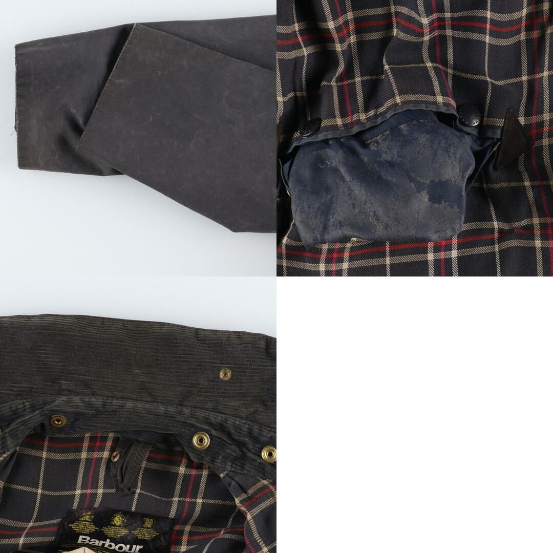 80年代 バブアー Barbour BORDER ボーダー 旧3ワラント ワックスコットン オイルドジャケット 英国製 C36 メンズS ヴィンテージ /eaa378767 9