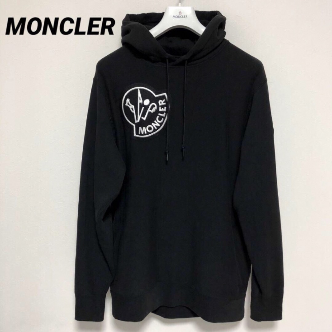 MONCLER モンクレール　パーカー　デカワッペン　ブラック　黒　国内正規品