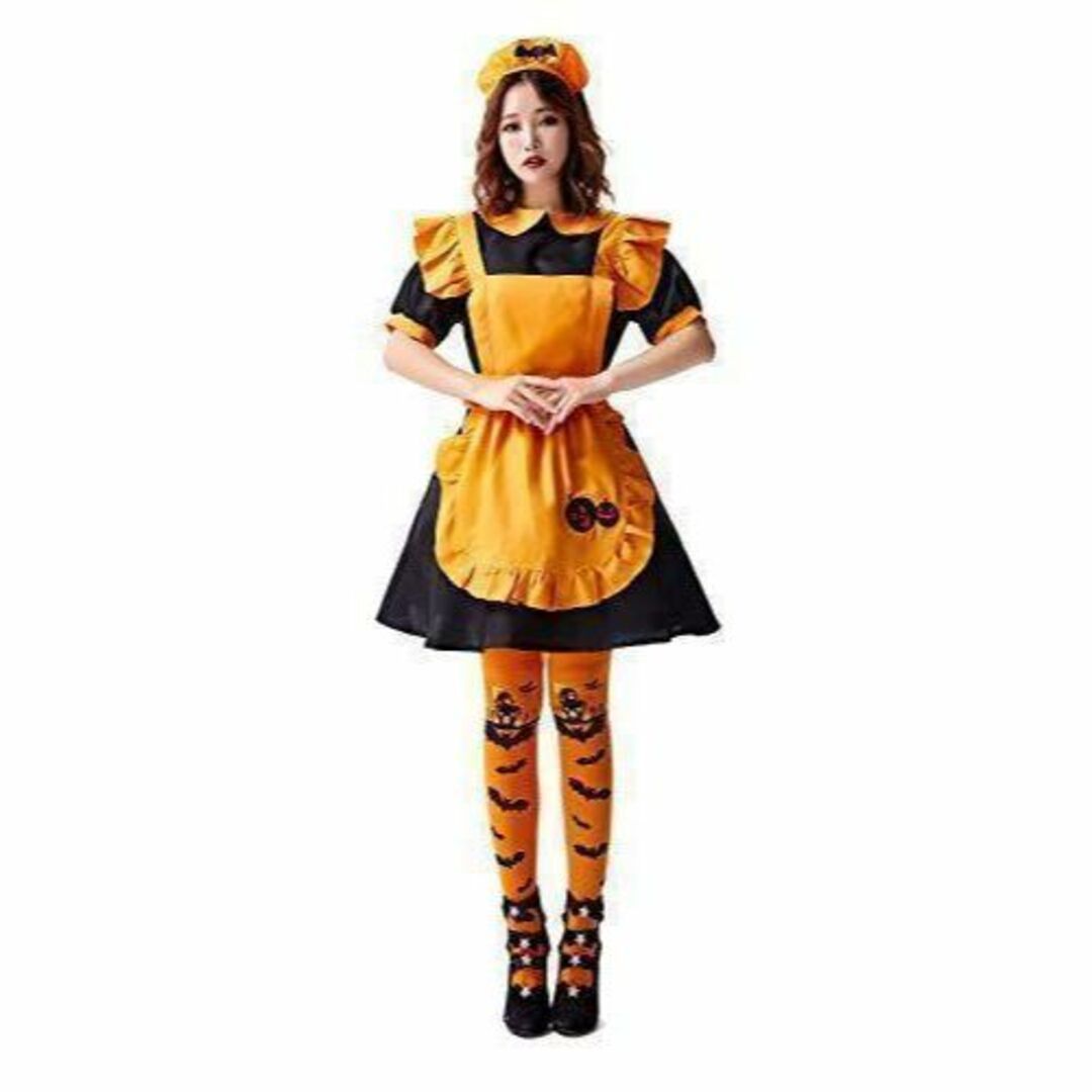 ✿最終値下げ✿ハロウィン コスプレ メイド 衣装 メイド服 かぼちゃ鞄 コウモリ エンタメ/ホビーのコスプレ(衣装一式)の商品写真