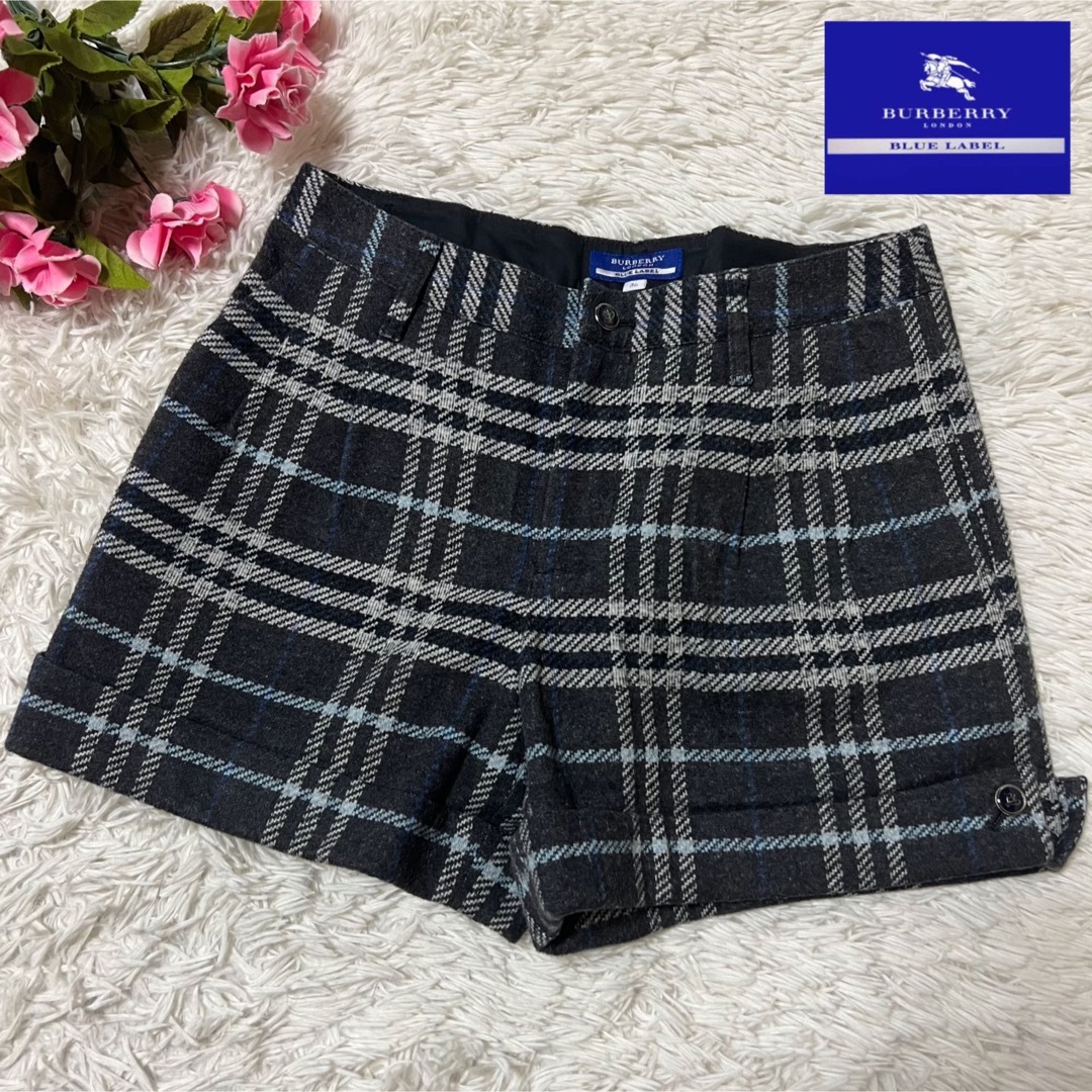 バーバリー BURBERRY BLUE LABEL ノバチェック ショートパンツ-