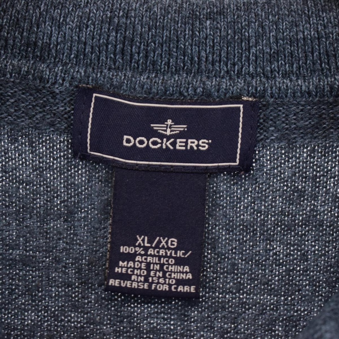 ドッカーズ DOCKERS 総柄 襟付き ハーフボタン アクリルニットセーター メンズXL /eaa367214