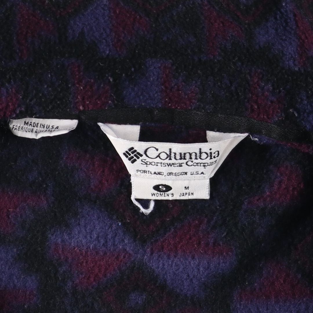 Columbia(コロンビア)の古着 90年代 コロンビア Columbia 総柄 フリースジャケット USA製 レディースS ヴィンテージ /eaa384433 レディースのジャケット/アウター(その他)の商品写真