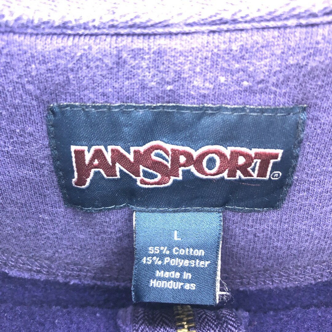JANSPORT(ジャンスポーツ)の古着 ジャンスポーツ JANSPORT カレッジ ハーフジップスウェットシャツ トレーナー メンズL /eaa385248 メンズのトップス(スウェット)の商品写真