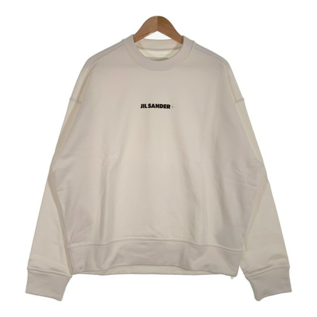 JIL SANDER+ ジルサンダープラス 21AW Printed Logo Sweat Crewneck ロゴプリント スウェットクルーネックトレーナー ホワイト JPUT707532 MT248608 Size M