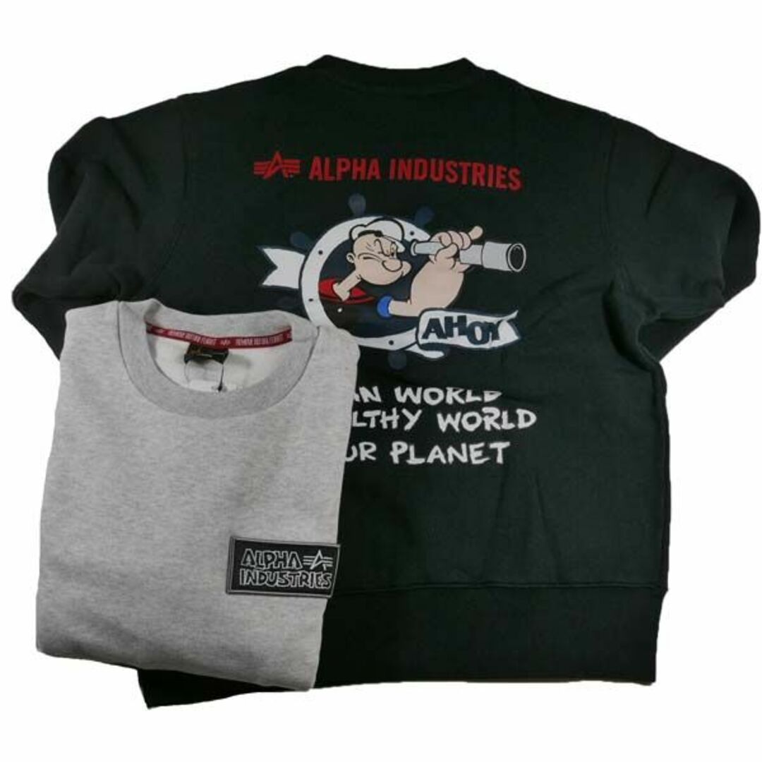 ALPHA INDUSTRIES(アルファインダストリーズ)の15,400円を2003年秋モデルALPHAポパイクルーネック スウェット裏起毛 メンズのトップス(スウェット)の商品写真