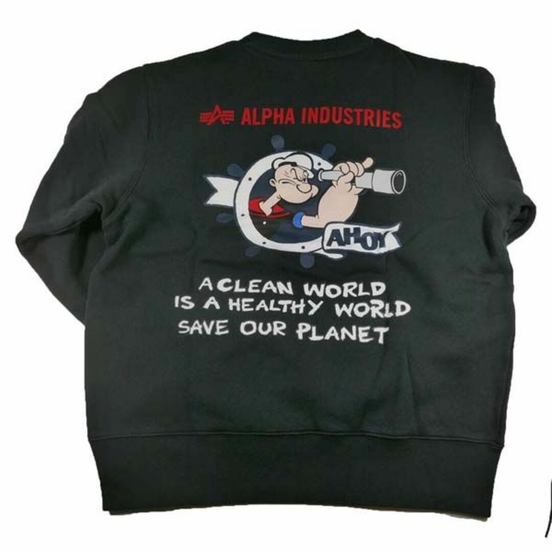 ALPHA INDUSTRIES(アルファインダストリーズ)の15,400円を2003年秋モデルALPHAポパイクルーネック スウェット裏起毛 メンズのトップス(スウェット)の商品写真