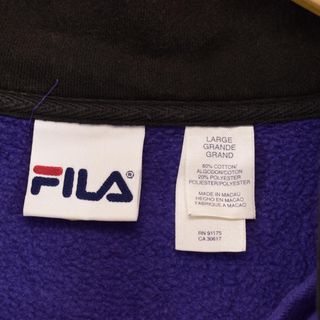 FILA - 古着 90年代 フィラ FILA ハーフジップスウェットシャツ ...