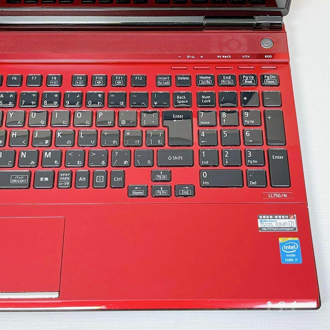 NEC - Core i7✨メモリ16GB新品SSD1TBブルーレイ✨赤ノートパソコン173