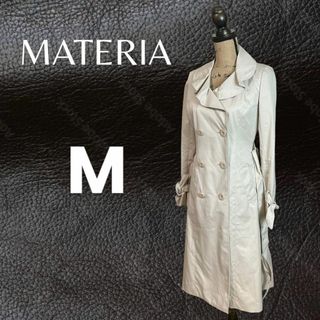 マテリア(MATERIA)の【MATERIA】タイトトレンチコート　襟フリル　袖リボン　アイボリー　M(トレンチコート)