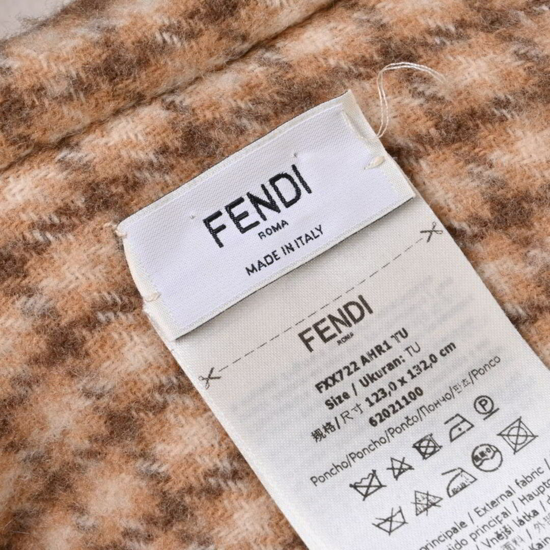 FENDI カシミヤ混 フード ケープ ポンチョ