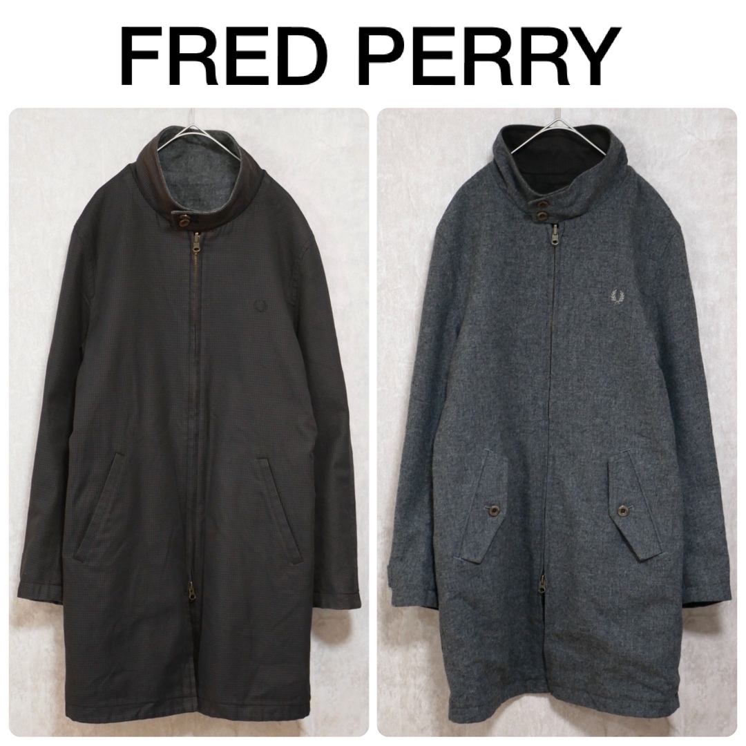 FRED PERRY ユニオンジャック リバーシブル ハリントンマックコート 送