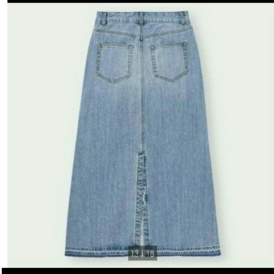 GU(ジーユー)のL 63 ブルー 　デニムAラインロングスカート 新品 レディースのスカート(ロングスカート)の商品写真