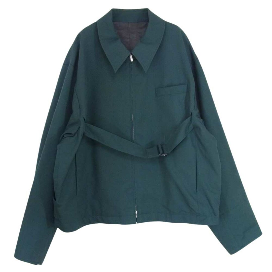 シュタイン stein ブルゾン 21SS ST.225 DEEP NECK ZIP JACKET ディープ ネック ジップ ジャケット GREEN グリーン系 S約52cm着丈