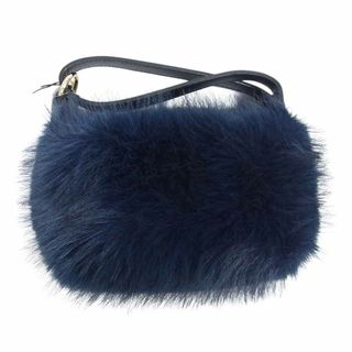 サカイ(sacai)のSacai サカイ S115-01 Small Pochette Faux Fur スモール ポシェット フェイクファー ハンド バッグ ネイビー系【極上美品】【中古】(ハンドバッグ)