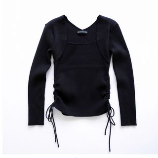 シールームリン(SeaRoomlynn)の【10月末まで限定値下げ】Side ribbon knit トップス(ニット/セーター)