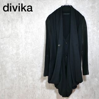 ワイズ(Y's)のdivka レザー袖 燕尾ドレープジャケット(テーラードジャケット)