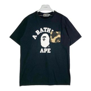 アベイシングエイプ(A BATHING APE)の★A BATHING APE アベイシングエイプ Tシャツ 001CSD201012X ブラック ポケット 迷彩 sizeL(Tシャツ/カットソー(半袖/袖なし))