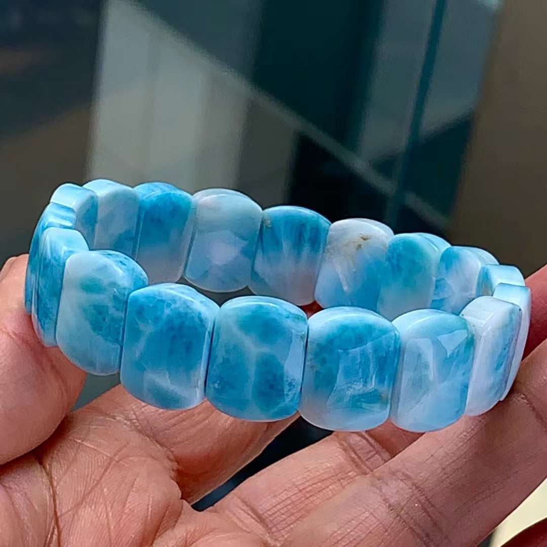 ラリマー バングル ブレスレット 天然石 B（Larimar Bangle