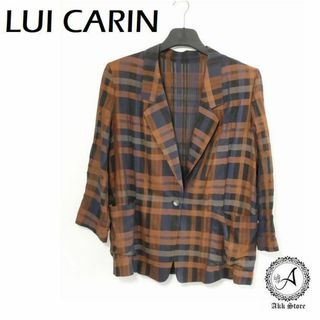 LUI CARIN レディース チェックジャケット 綿麻 ジャケット(テーラードジャケット)