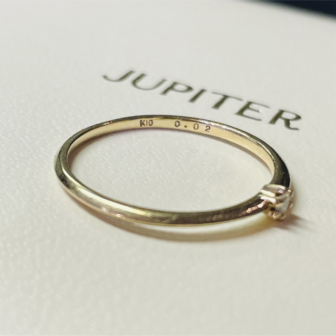 【JUPITER】K10 ベーシック一粒ダイヤモンドリング/#9/0.02ct