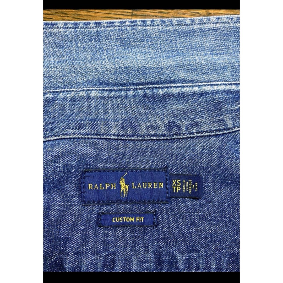 POLO RALPH LAUREN(ポロラルフローレン)の【大人気】 ラルフローレン デニムシャツ ボタンダウン XS    NO1580 レディースのトップス(シャツ/ブラウス(長袖/七分))の商品写真