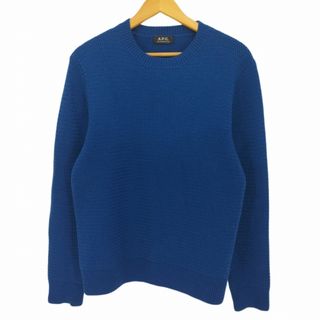 A.P.C. ボーダー クルーネック ウールニット イタリア製 ブラウン×ブルー