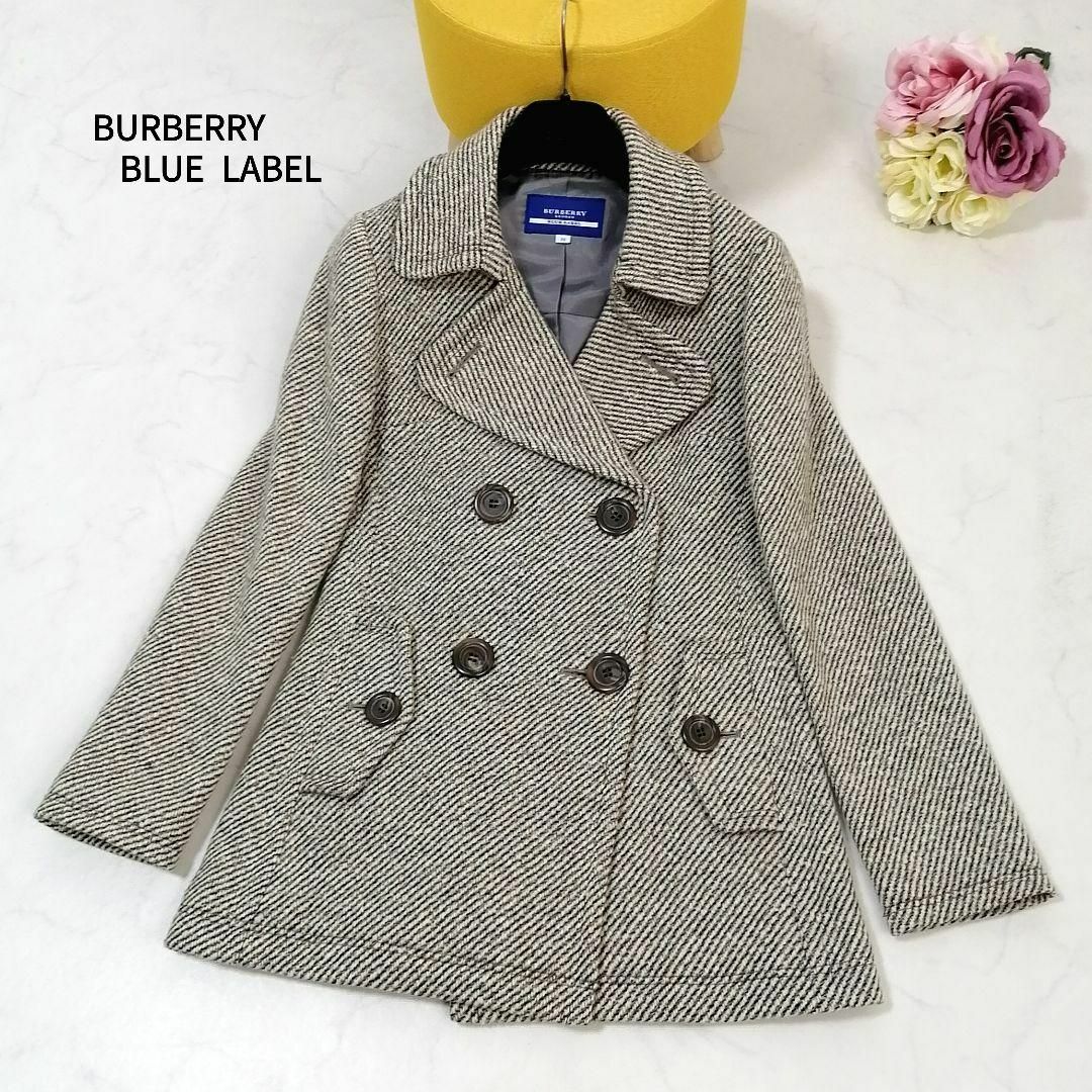 BURBERRY BLUE LABEL   極美品 バーバリー コート ダブル ロゴボタン