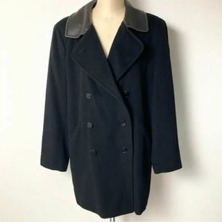 美品 アニエスベー agnes b. コート フランス製 チェスターコート ウール アンゴラ ボア メンズ アウター 46(S相当) ブラック