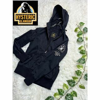 HYSTERIC GLAMOUR フルジップワッペン付きパーカー　黒