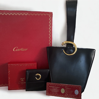カルティエ(Cartier)のカルティエ　パンテール　ハンドバッグ　パンサー　三つ折り財布　2点　まとめ売り(ハンドバッグ)